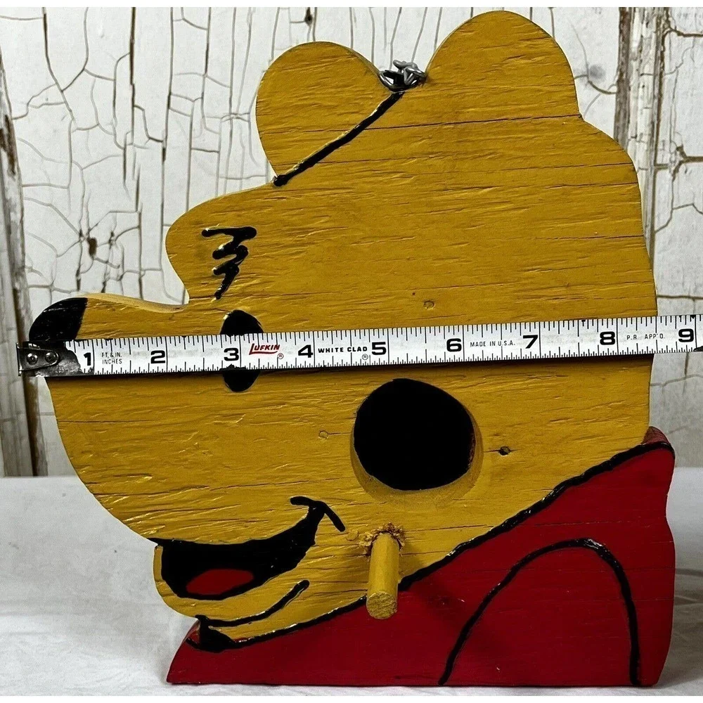 WINNIE the POOH Handmade Wooden Bird House Decoration Nesting Box or Decoration